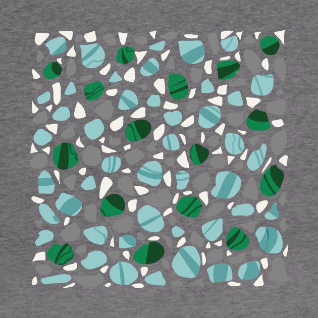 Abstract Graphic Viridian Green and Aqua Blue Stones Art image GC-119-5 by GraphicCharms